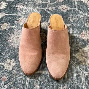 Madewell Harper Pink Suede Mules. Size 8.